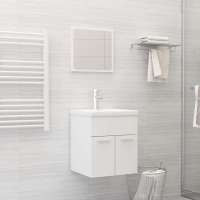 vidaXL Juego de muebles de baño 2 pzas Madera ingeniería en color Roble negro/Blanco brillante/Gris hormigón y más | almacenamiento funcional diseño moderno para baño dormitorio sala - details 4