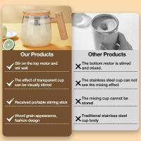 Taza mezcladora eléctrica de 400 ml con tapa, taza de café con agitación automática, taza de vidrio de borosilicato de alta pureza. - details 3