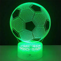 Lámpara De Mesa De Fútbol 3D Ilusión Luz Nocturna Para Niños Con Sensor Táctil Y Control Remoto Decoración Para Dormitorio Regalo - details 4