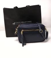 Bolso de HOMBRO para mujer de cuero Genuino, Bandolera Mujer Pequenas, adjustable Y 2 bolsos con Cremallera, Italian artesania JOY Azul - details 2