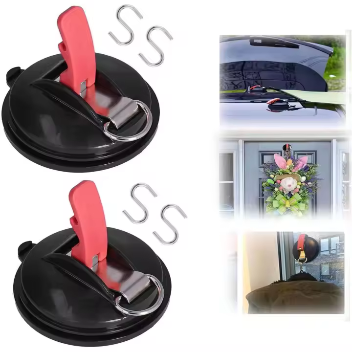 Ganchos con ventosa, 2 piezas, resistentes, esenciales para acampar, con ventosa para amarre para toldos de automóviles, casas rodantes, ventanas de barcos, ventosa para bañar perros grandes - 1