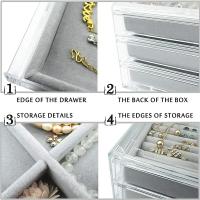 Organizador De Joyas De Acrílico Velours Plegable Con 3 Cajones Para Colgantes Pulseras Y Pendientes Caja De Almacenamiento Para Mujeres - details 6