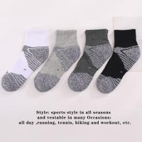 3 Pares De Calcetines Deportivos Unisex Con Suela Gruesa Y Absorbedora De Humedad Para Correr Talla EUR35-50 Calcetines De Cuello Alto De Algodón - details 7