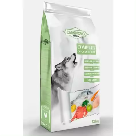Carnivoro Complet Pollo Y Arroz Pienso Para Perros 12 Kg - 1