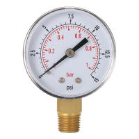 Medidor De Presión De Agua Para Filtro De Piscina 0~60psi 0~4bar Manómetro Hidráulico Con Tapa De Acero Inoxidable Y Escala Gruesa 1/4" NPT - details 10