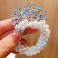 Cinta Elástica De Pelo Con Corona De Perlas Para Niñas Accesorios De Cabello De Moda Para Niños Cuidado Personal Y Belleza - details 6