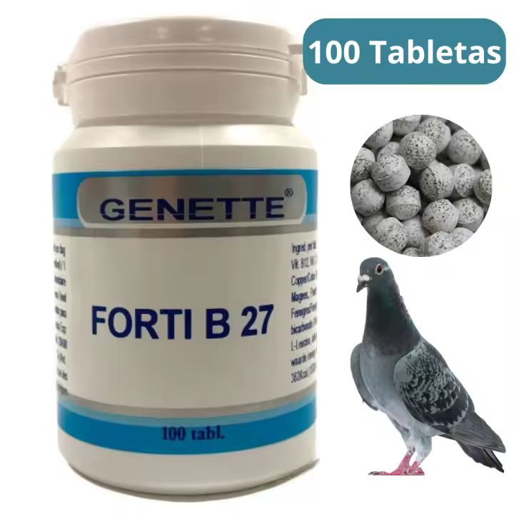 GENETTE FORTI B vitaminas  aminoácidos y minerales para palomas 100 comprimidos - 1