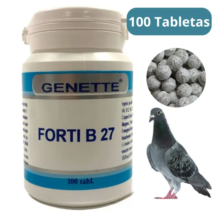 GENETTE FORTI B vitaminas  aminoácidos y minerales para palomas 100 comprimidos - 1