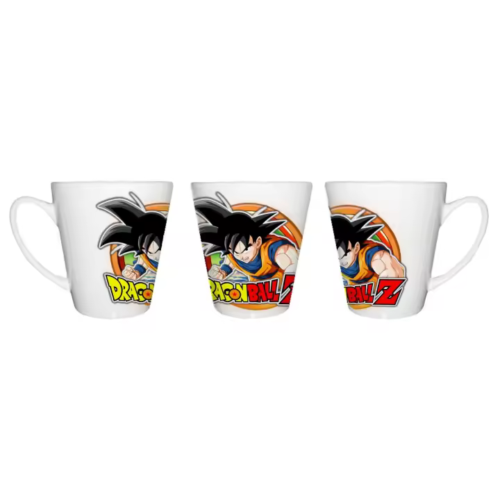 MERCHANDMANIA TAZA CÓNICA logo personaje son goku gokuh guerrero z serie peleas conica personalizada - 1