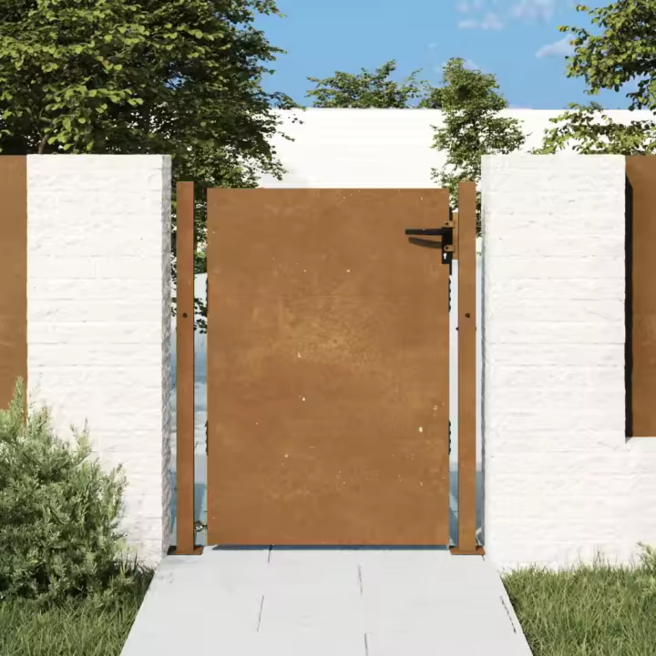 vidaXL Puerta de jardín acero corten 105x130 cm - 1