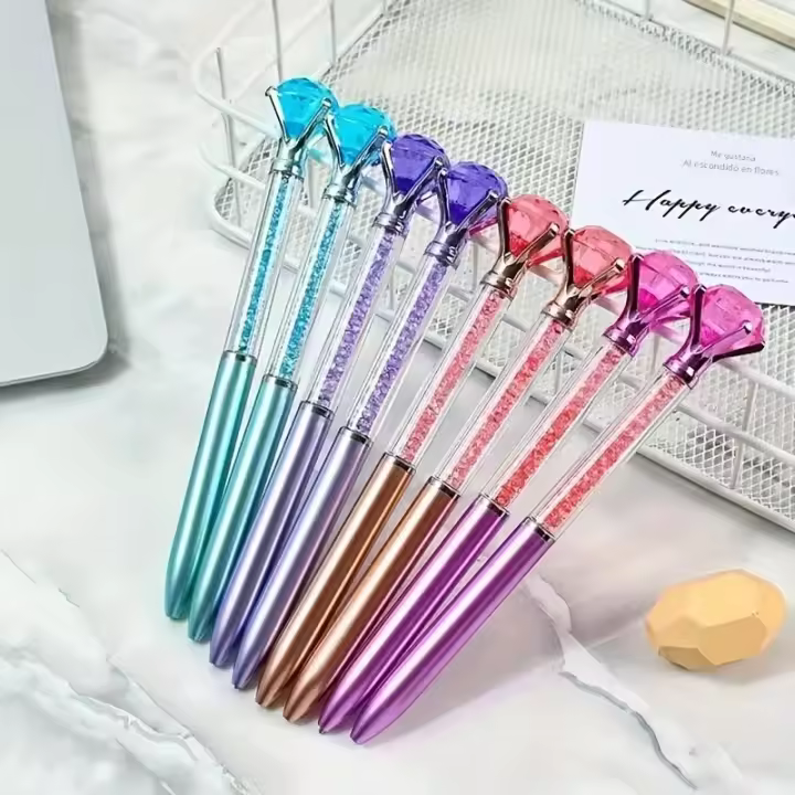 Lápices De Punto De Cristal 12 Piezas Tinta Negra Únicos Para Oficina Regalos Para Novia Y Colaboradores Suministros De Escritura Decorativos - 1