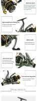 Carrete De Pesca Spinning Doble Spool 14+1BB Metal Ratio De Engranajes 4.9:1/5.2:1 Izquierdo/Derecho Para Oceanos Rios Lagos - details 2