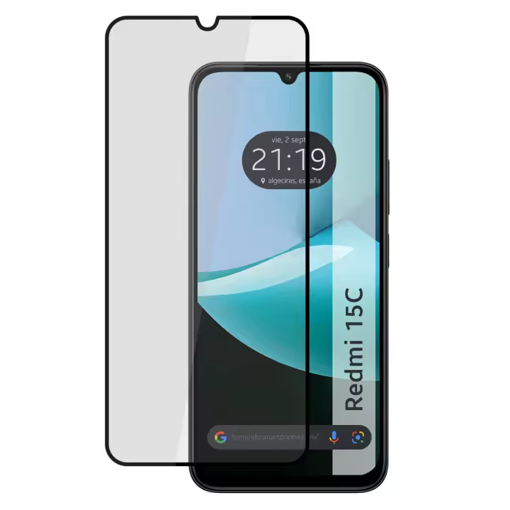 Protector Cristal Templado Completo 5D Full Glue Negro para Xiaomi Redmi 15C 4G / 5G Vidrio - 1