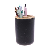 Porta Cepillo De Dientes Negro De Plástico Con Tapa De Bambú Dispensador De Loción Caja De Jabón Accesorios De Baño - details 10