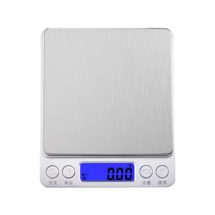 Báscula electrónica para hornear y cocinar, báscula de alimentos para el hogar con 2 bandejas grandes y pequeñas y dos baterías - 1