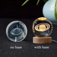 Lámpara De Noche De Cristal 3D De 6cm Planetario Solar Sistematizador Grabado Por Láser Decoración Para Escritorio Regalo De Cumpleaños Astronomía - details 0