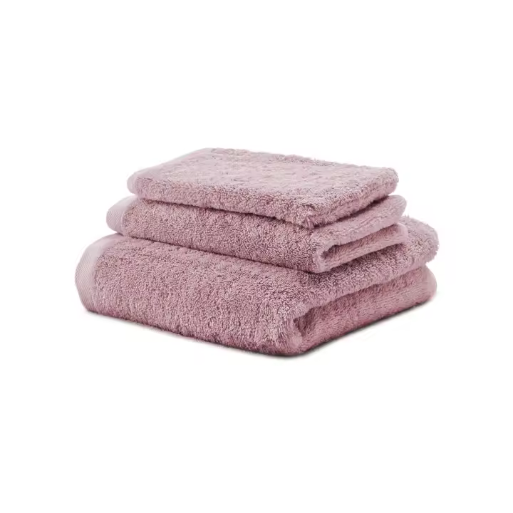 Juego Toallas Baño 700 Gr LISO - Rizo 100% Algodón Orgánico - Pack 3 Piezas (Tocador+Lavabo+Ducha). Color Rosa - Sedalinne - 1