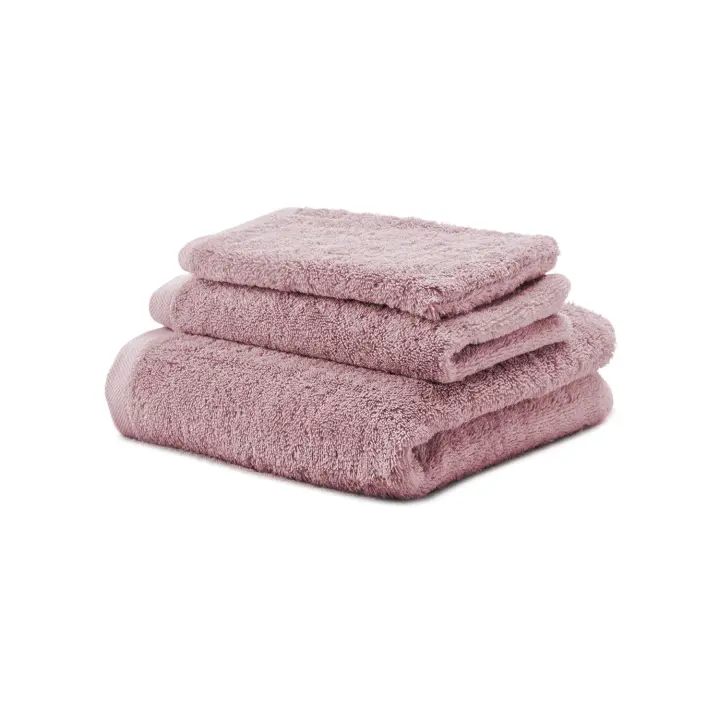 Juego Toallas Baño 700 Gr LISO - Rizo 100% Algodón Orgánico - Pack 3 Piezas (Tocador+Lavabo+Ducha). Color Rosa - Sedalinne - 1