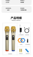 Micrófono Inalámbrico UHF 2 Canales Fijo Para Party Karaoke Profesional Iglesia Show Conferencia Handheld Micphone CHANGXI - details 0