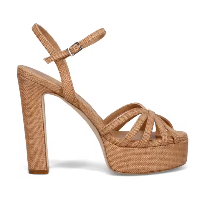 Sandalia con plataforma Chantal en tejido beige 2002 _ LIBROS-CAMEL - 1