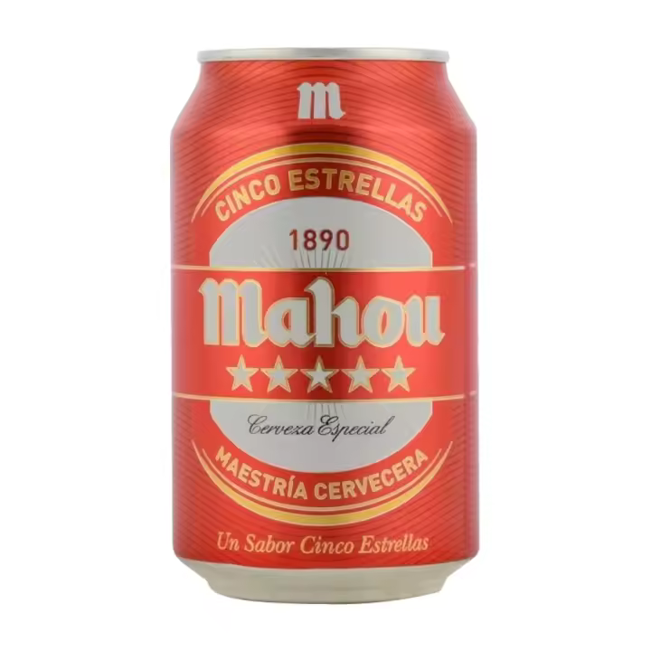 Cerveza Mahou 5 Estrellas 33 cl pack 24 latas - 1
