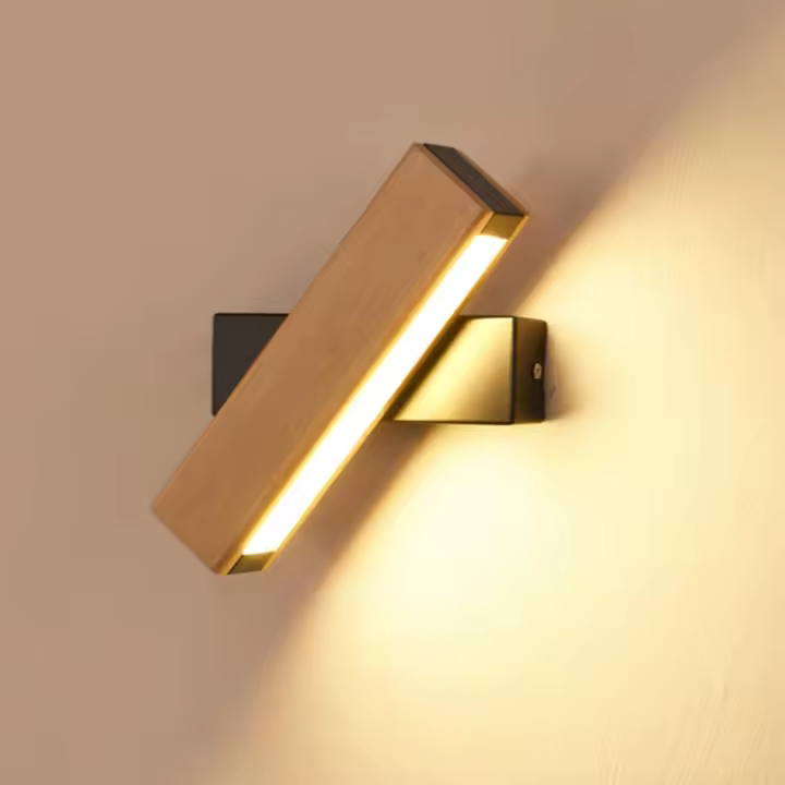 Luz de pared LED Lámpara de pared interior giratoria de 360 ​​​​° 21x4x4.5CM 4W Blanco cálido Base negra 220V Lámpara de noche Aplicar al dormitorio Sala de estar Pasillo Escalera Baño del hotel [Clase de eficiencia energética F] - 1