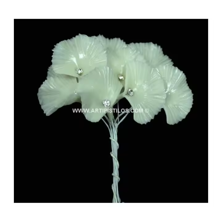 FLOR DE PORCELANA FRÍA Raíz FLORES Abanico Sombreros Hecho a Mano - 1