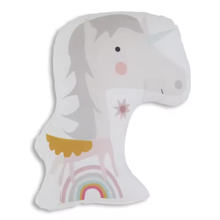 COJIN DE FORMA INFANTIL CON RELLENO UNICORN 40 CM DIAMETRO HACIENDO EL INDIO FABRICADO EN ESPAÑA - 1