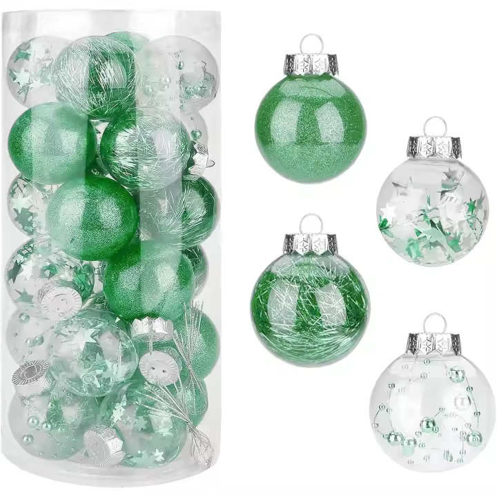 Bolas de Navidad 24 piezas 60 mm Adornos para árbol de Navidad Bolas colgantes irrompibles Juego de adornos de bolas de Navidad - 1