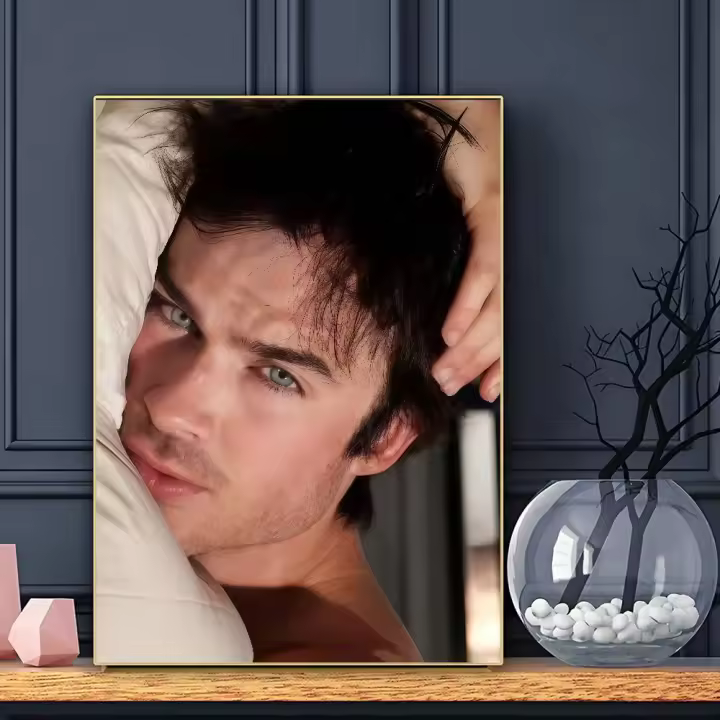 Póster Adhesivo Damon Salvatore the Vampire Diaries Arte De Pared Impermeable Para Decoración De Habitación Bar Moderno - 1