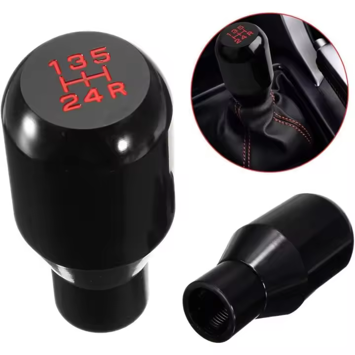 Adaptador de palanca de cambios universal de 5 velocidades, manual, de metal cromado, con mango tipo bolígrafo, accesorios de estilo de coche para carreras - 1