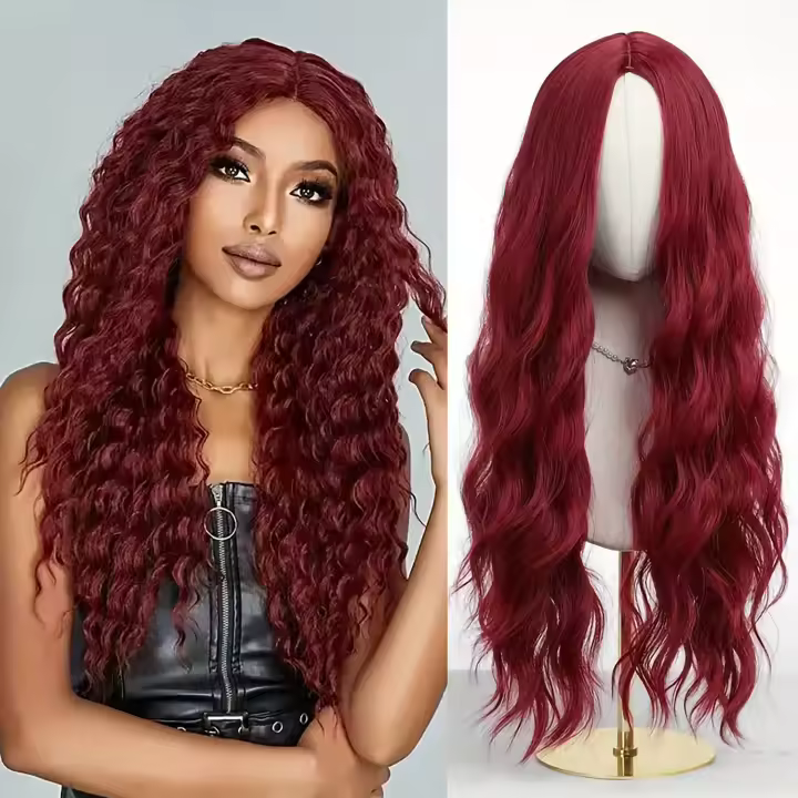 Pelucas Sintéticas De Onda Profunda Para Mujeres Negras Peluca Rizada Suave Natural Color Negro Reemplazo Para Uso Diario Y Fiestas 30 Pulgadas - 1