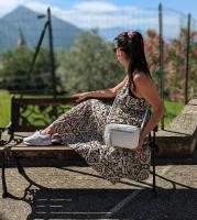 Bolsos de HOMBRO para mujer de Piel genuine, Bolso Cruzado, bandoleras Mujer pequeñas, ajustable Y 2 bolsos con Cremallera, artesania Italiana JOY Bianca - details 0