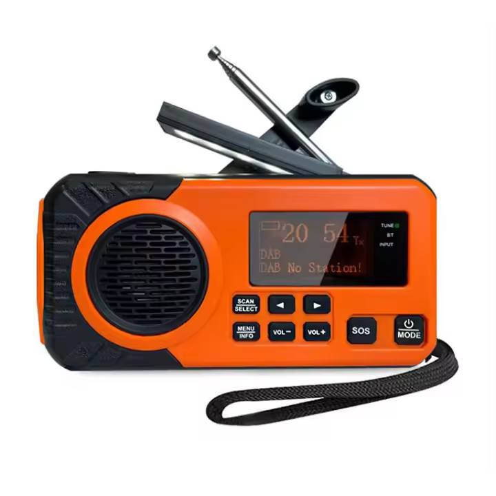Radio De Emergencia Portátil DAB Con Solar BT FM Alarma SOS 5000 mAh Banco DE LA Energía Y Lámpara Lectura Manivela Eléctrica - 1