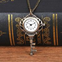 Reloj De Bolsillo Vintage De Cuarzo En Forma De Dibujo Animado Bronce Con Llavero Para Hombres Y Mujeres Regalos Moda Casual - details 3