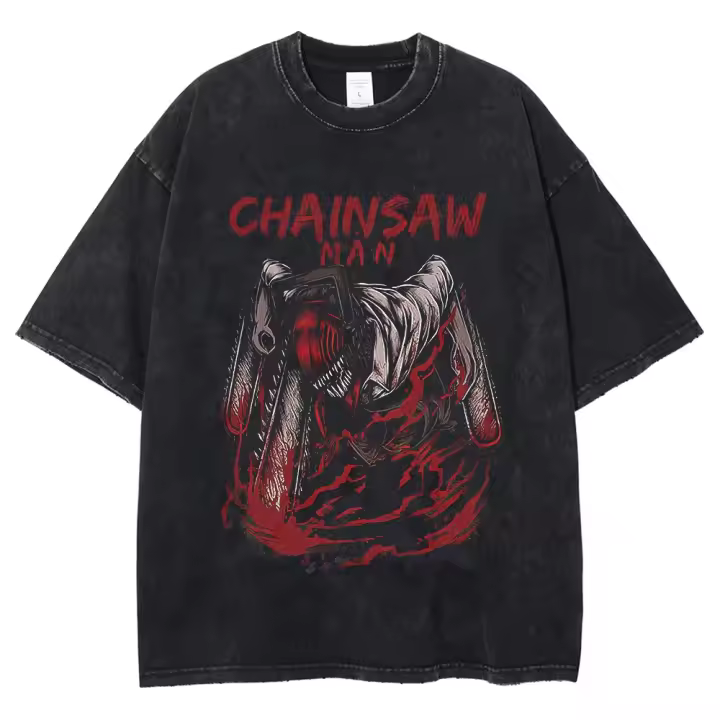 Camiseta Vintage Para Hombre Algodón Holgada Con Estampado Acido Manga Corta Estilo Casual Ropa Unisex Para Verano - 1