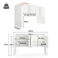 Aparador de Coqueto de Esquina Redondo con Luz brilliant y Elegancia Moderna, Puerta magnética con Protección antivuelco, adecuado para Cocina, Coqueto, Salón, Hogar - details 5