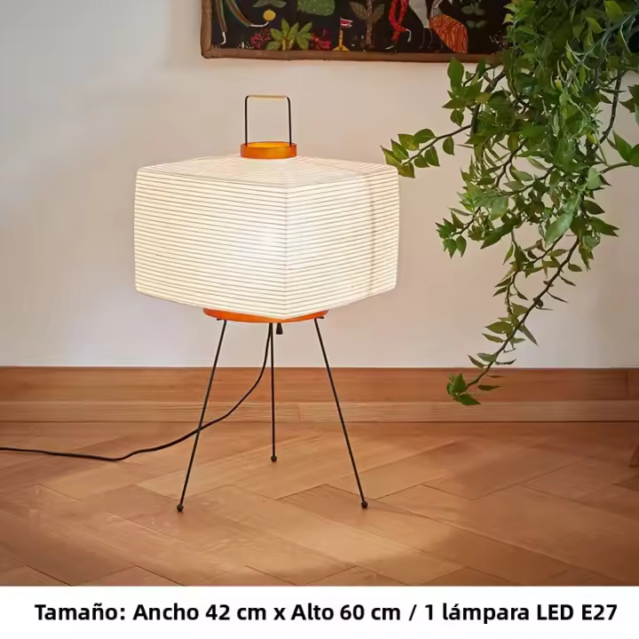 Lámpara De Pie Creativa Japonesa En Estilo Wabi-sabi Con Tripod Luz De Papel Para Dormitorio Iluminación Para Hogar Y Hotel Decoración De Ambiente - 1