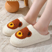 Zapatillas De Casa Para Mujer Lucyever Con Patrón De Oso Suaves Y Cálidas De Peluche Antideslizantes Para Interior Invierno - details 4