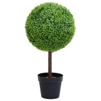 vidaXL Planta de Boj Artificial con Macetero Verde Árbol Topiario Adorno Dimensiones 15 x 50 cm,  16 x 60 cm,  17.5 x 90 cm y mas - details 3