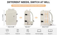 Mochila De Viaje Likros Para Mujeres Con USB Expansible Weekender De Senderismo Para Hombres Portátil 40L Impermeable - details 4