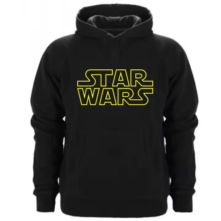 Sudadera de capucha Star Wars - Algodón-Poliéster - Excelente calidad - 290 gr/m2 - Bolsillo canguro delantero - Cordón a juego - Puños y bajos de canalé - 1