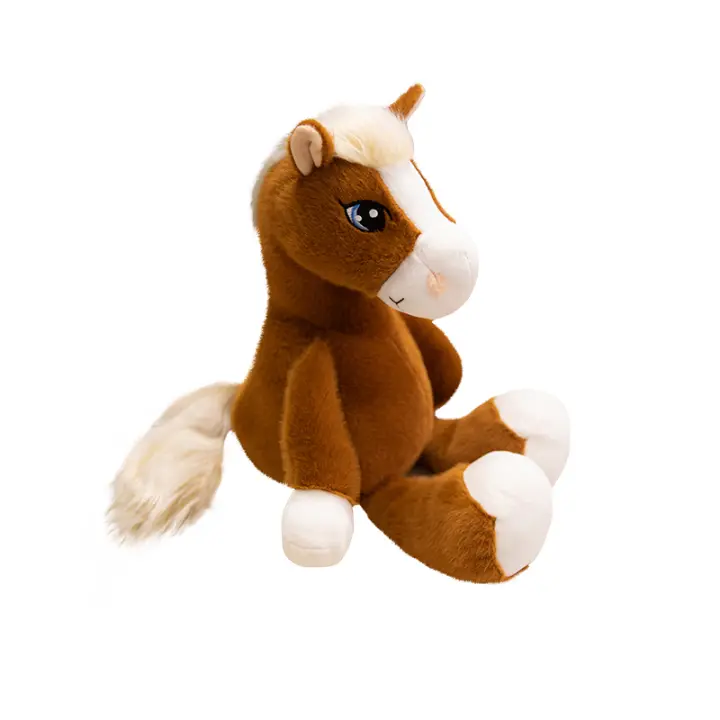 Muñeco De Peluche Caballo Grande Ojos Lindos 22cm Juguete De Algodón Suave De Alta Calidad Regalo Clásico Para Niños Y Niñas De Edad Infantil - 1