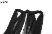 Vestido Largo Para Mujer Kliou Elegante De Noche Clásico Con Encaje Y Halter Sin Mangas Espalda Descubierta Slim Fit Polyester Spandex - details 4