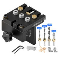 Kit De Guía De Perforación 3 En 1 Con Clip De Posicionamiento Y Locador De Taladro Para Carpintería Y Herramientas De Soldadura De Madera - details 4