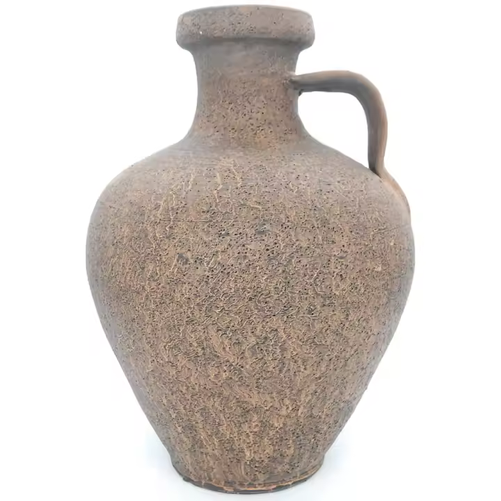 Cantaro tradicional artesanal de barro rustico hecho a mano 40 alto x 27 cm ancho - 1