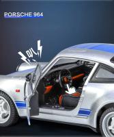 Coche De Juguete Porsche 964 Carrera RS De 1:24 Con Sonido Y Luz Vehículo De Metal Para Niños Regalo Con Retroceso Pull Back - details 9