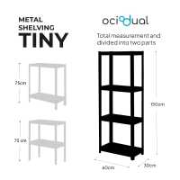 Ociodual Estanteria Metalica Tiny Verde, Estante Ideal para Hogar, Estanterias Trastero, Muebles, Oficina, Estanterias Almacenaje Divisible, Sin Tornillos, 240kg, 4 Baldas MDF, 150x60x30cm - details 5