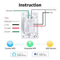 Interruptor Inteligente WiFi Tuya Botón Empuñadura Control Remoto Por App Compatible Con Alexa Y Google Home 110-240V 1/2/3 Gang - details 12