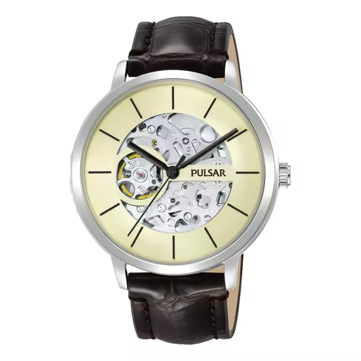 Pulsar Reloj Hombre Analogico Automatico con Correa de Cuero P8A005X1 - 1